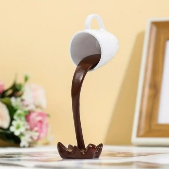 Other - 1pc Floating Coffee Cup Mug Sculpture Kitchen DecorPouring Spilli…